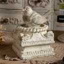 SOFE Column Pedestal Stand for Decoration Display, Distressed White Small Plant Stand, Large Candle Stand, Column Side Table, Classic Plinth Bases for Wedding Party Home Garden