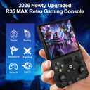 R36MAX Retro Handheld Game Console, 4.0" IPS Screen Retro Gaming Console, 128GB TF Card, 30+ Mainstream Emulators, 22,000+ Classic Games, Open Source Linux System, 4000mah Battery Black