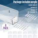 6 Pack Nail Polish Rack,Clear Acrylic Nail Polish Organizer Wall Mounted Shelf,Nail Polish Holder Organizer with Removable Anti-slip End Inserts,Clear Acrylic Shelves Nail Supplies Display 90 Bottles