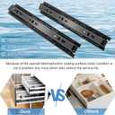 20 inch Drawer Slides 4 Pairs (8pcs) Full Extension Ball Bearing Drawer Rails Side Mount 3 fold Metal Dresser Runners for File Cabinet Trash Can Kitchen Wardrobe Glides 20" Black 100 LB Capacity