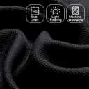 2 x Chyhomenyc Black Short Curtain Valance for Windows, Faux Linen Textured Half Window Curtains, Burlap Solid Topper Small Curtain Valance for Bathroom Laundry Basement, 60Wx18L Inch, 1 Piece