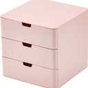 3-Drawer Vanity Organizer, Compact Storage Organization Drawers Small Size Pink