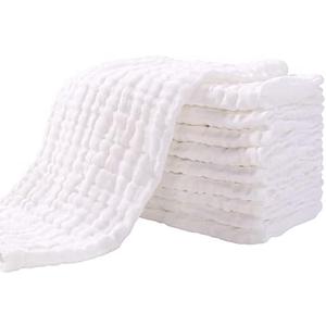 No brand Muslin Burp Cloths for Baby 8 Pack 100% Organic Cotton Baby Washcloths for Boys Girls Large 20''X10'' Super Soft and Absorbent White