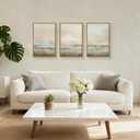 Abstract Beige Green Landscape Framed Canvas Wall Art Set, Watercolor Natural Tan Wall Decor, Minimalist Neutral Modern Scenery Artwork for Living Room, Bedroom,Farmhouse- 16"x24"x3