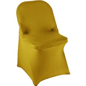 WELMATCH Gold Spandex Folding Chair Covers - 50 PCS Weddding Events Party Decoration Stretch Elastic Chair Covers Good (Gold, 50)