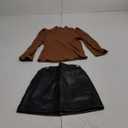 Kaipiclos Toddler Baby Girl Skirt Outfit Solid Color Long Sleeve Turtleneck Knit Sweater + Mini Skirt Fall Winter Clothes, 120 CM