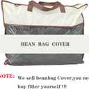 Bean Bag Sofa Cover (Dark Gray, 6FT(D153*H65cm) ONLY Cover)