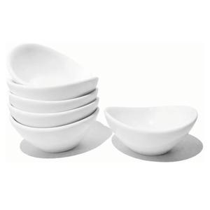 Soy Sauce Dish - Dipping Bowls Set, White Porcelain Dipping Bowls/Dishes for Soy Sauce, Ketchup, BBQ Sauce or Seasoning- 1 Oz,Set of 6,D1