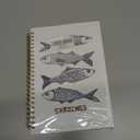 AQYIP Retro Sardine Ocean Spiral Notebook, Blue Beach Fish Journal, Coastal Beachy Journal, Gifts for Beach Ocean Lovers, Marine Biology Notebook for Note Taking, 5.5x8.3 Inch