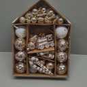 Ornaments for Christmas Trees,74 Count Gold Christmas Tree Decorations, Shatterproof Plastic Hanging Bulbs Decorations Set for Xmas Holiday Party