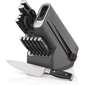 Ninja Knife Set, Knife Sharpener, Knife Block Set, Stainless Steel Knives, 14 Piece Set, Steak Knives, Chef Knives and More, Foodi NeverDull, Black, K32014
