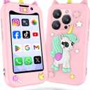 Kids Phone for Girls, Mini Smartphone for Age 3 and Above, Mini Phone with Dual Camra/HD Touch Screen/Video&Phone Call/App Download/Music Player/GPS,Christmas Birthday Gifts Toddler Phone for Kids (Pink)