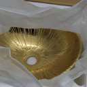 Gold Ceramic Bathroom Vessel Sink with Faucet and Drain Combo Bowl Above Counter Vessel Sink Oval for Modern Luxury Bathroom