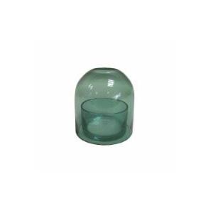 HD 3.9IN GLASS CANDLE CLOCHE GREEN