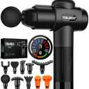 TOLOCO Massage Gun, Deep Tissue Back Massage for Athletes for Pain Relief, Percussion Massager with 10 Massages Heads & Silent Brushless Motor, Gifts for Fathers Day, Black