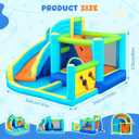 FBSPORT Inflatable Bounce House, Water Slide Park Slide Bouncer with Ball Shooting, Climbing Wall, Jumping and Splash Pool, Kids Bouncy Castle with 450W Air Blower for Outdoor Backyard