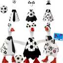 2 x 2026 World Cup Soccer Desk Goose Outfits, 7 Inch Desk Goose Outfits Felt Costume with Soccer, World Cup Decoration for Desktop Goose Statues, Gifts for Soccer Lovers (Dress+ Pennant)