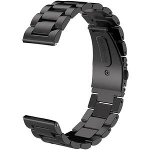 V-MORO Compatible with Samsung Gear S3 Frontier Bands/Galaxy Watch 3 45mm/Galaxy Watch 46mm(2019),22mm Solid Stainless Steel Metal Business Bracelet Strap Black(Not for Galaxy Watch 4 Classic 46mm)