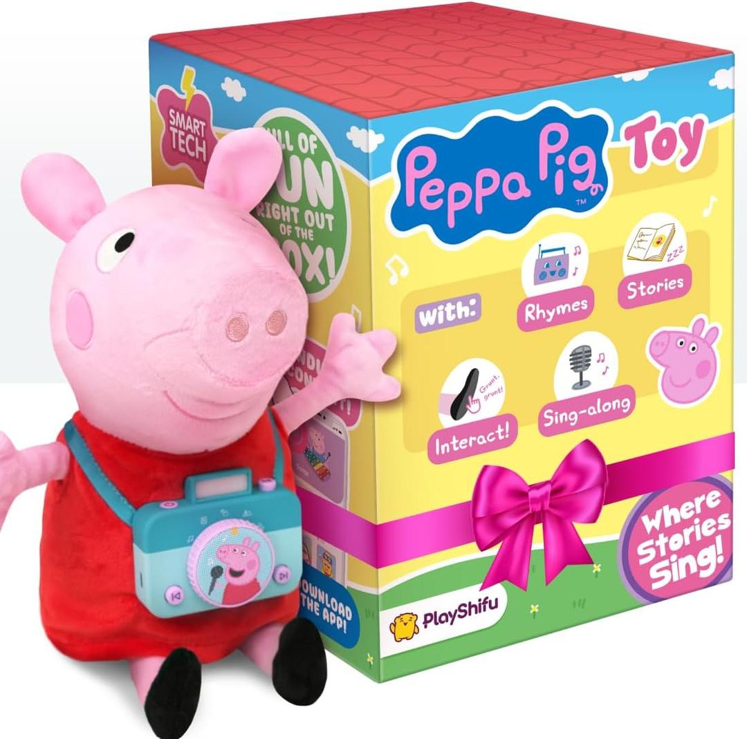 PlayShifu Peppa Pig Toy | Gift a Magical Storytelling Experience! | an Interactive Plush That Sings, Tells Stories & Plays Rhymes | Adorable for Boys & Girls Ages 36 (Multicolor)