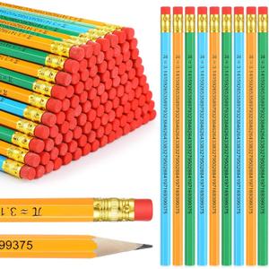 Gilprop 120 Pack Pi Math Pencils with Erasers Wooden Pencils Math Classroom Decor Supplies Multicolored Pi Party Favors Gifts for Student Friends Teacher