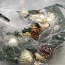 Garvee Christmas Wreath with Lights for Front Door, 24in Large Outdoor Christmas Wreaths, Battery Operated Prelit Xmas Wreath with Gold White Ball Ornaments for Fireplace Window Wall Decor