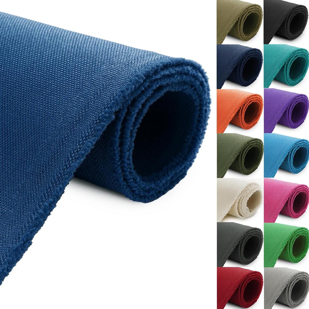 Thickened Waterproof Canvas Fabric by The Yard, 1200D 58" W Outdoor Upholstery Material Heavy Duty Cordura Fabric Water Resistant Sewing Material for Chair Patio Cushion Purse Bag, 1 Yard Ocean Blue