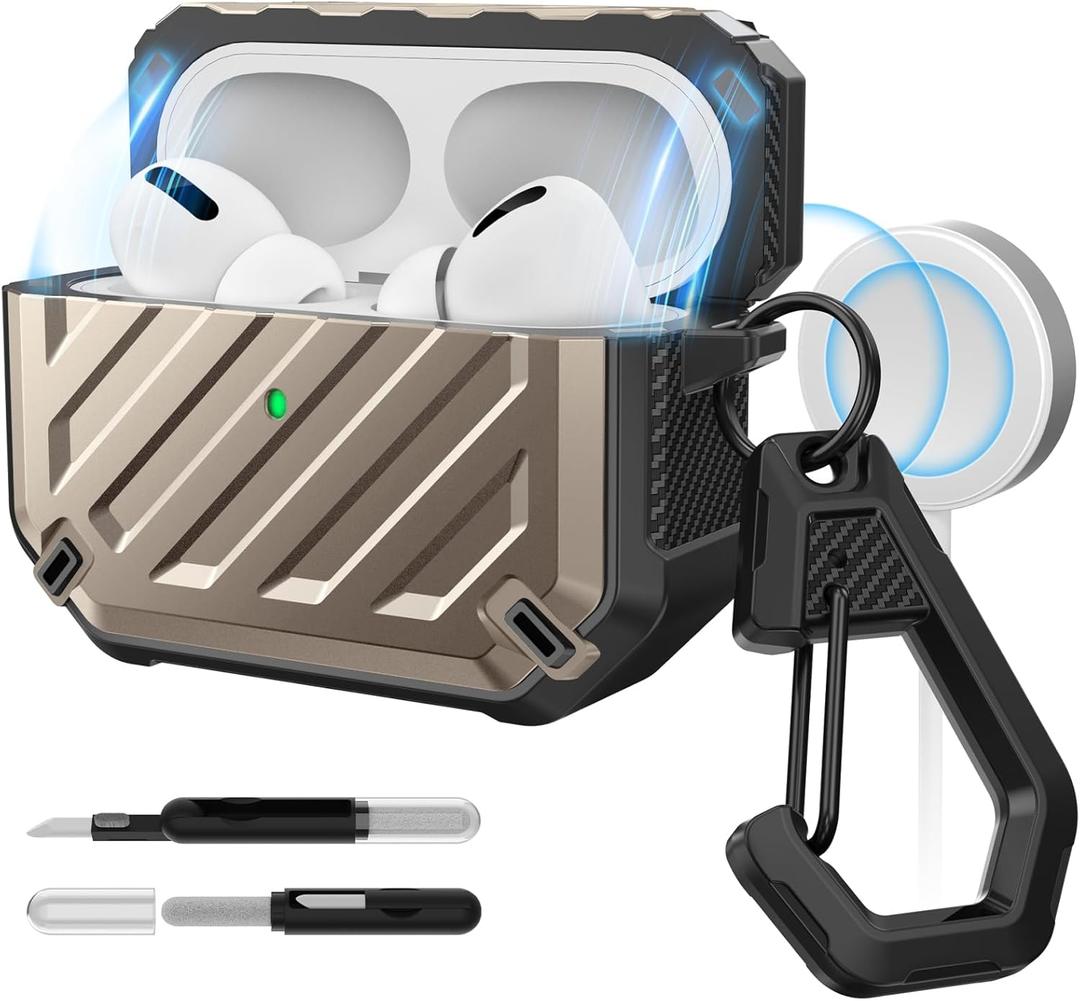 SUPCASE for AirPods Pro 2nd/1st Generation Case with Clean Pen & Carabiner (Unicorn Beetle Mag), [Military-Grade Protection] [Compatible with MagSafe] Anti-Scratch Hard Shell Magnetic Cover, Desert
