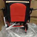 Medorol Transport Chair with Telescopic Handle, Portable Folding Travel Transfer Wheel Chairs for Seniors, 18"-Adjustable Angle, Red