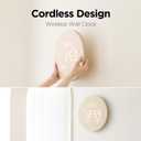 mooas Wood Moon Cordless Digital LED Wall Clock, Time Week Temperature & Humidity, Sound Sensor-Auto Brightness, Modern Dcorative LED Clock for Bedroom Livingroom, Wireless Wall Mount/Wooden Stand, Small