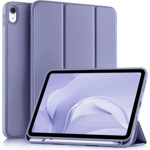 Akkerds Compatible with iPad (A16) 11th Generation Case 11 Inch 2025, for iPad 10th Generation Case 10.9 Inch 2022 with Pencil Holder, Slim Trifold Stand Protective Cover with Soft TPU Back, Light Purple