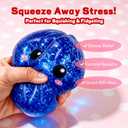 Dumpling Squishies, Glitter Dumpling Mystery Box, 2026 Upgraded Dumplings Stress Balls Fidget Sensory Balls, Squeeze Dough Ball Stress Relief Hand with Food Steamer, Relaxation Gift (Glitter Blue)