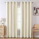 Airwill Grommet Blackout Curtains for Living Room Bedroom Window - Set of 2 Window Curtain Panels, Room Darkening, Thermal Insulated (W52 x L84 Inch, 2 Panels, Beige)