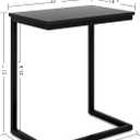 Sofa C Side End Table Wood Accent Couch Table Coffee Tray Snack Side Table Notebook Laptop Holder Over Bed Stand Reading Desk Black Color 22x14x27 Inch Space Saving for Living Room Bedroom
