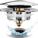 Bathtub Drain Stopper, Pop Up Tub Stopper and Cover, Bottom with Hair Catcher, Universal for 1.45 to 1.8in Drain, Replaces Old Drain Plug, Chrome Silver