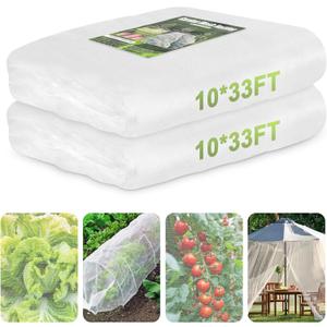 Garden Netting, 2 Pack 10x33Ft Ultra Fine Mesh Netting Pest Barrier Protection Bird Mosquito Net Plants Cover for Vegetables Fruits Flowers Crops Greenhouse Row Cover Raised Bed Patio Mesh Netting Garden Netting, 2 Pack 10x33Ft Ultra Fine Mesh Netting Pest Barrier Protection Bird Mosquito Net Plants Cover for Vegetables Fruits Flowers Crops Greenhouse Row Cover Raised Bed Patio Mesh Netting