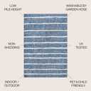 JONATHAN Y Berber Stripe Indoor Outdoor Area Rug 3X5 Blue/Ivory, Colonia for Backyard, Patio, Porch, Easy-Cleaning, High Traffic, Pet-Friendly, Non-Shedding (SMB125C-3)