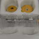 LIBWYS 12oz Double Wall Drinking Glass Cups with Bamboo Lids and Straws, 2 Pc Set  Condensation Resistant Insulated Glass Can Tumblers for Cold Drinks, Iced Coffee, Tea, Juice, Cleaning Brush