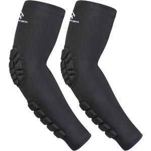 2PCS Padded Elbow Forearm Sleeves Compression Arm Protective Support (Large)
