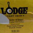 Lodge Pre-Seasoned Cast Iron Deep Camp Dutch Oven with Lid, 6 Quart