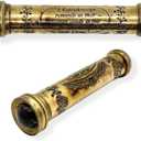 Handmade Polished Brass Kaleidoscope, Return Gifts for Kids Birthday,Golden Finish,Kaleidoscope for Kids,Adults,Friends, Family,Children, 3D Mirror Lens (1pc)