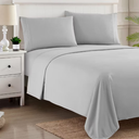 MyOwn Queen Sheet Set - Double Brushed Microfiber Bedding Set, 4 Piece Deep Pocket Queen Sheets - Ultra Soft, Easy-Fit, Wrinkle Free, Quick Dry, Easy Care - Light Gray
