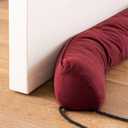 Sunolga 38" Weighted Door Draft Stopper, Right Angle Triangular Column Sound Proof Draft Guard, Wine Red
