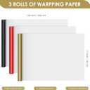 VISPAD Gift Wrapping Paper Rolls, 3 x Mini Rolls 17" x 120" Yards, Perfect for Gift Package Wrapping, Crafts, Valentine's Gift Wrap, Wedding Decorations, Baby Shower, Birthday