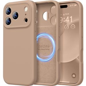 LOVE 3000 Designed for iPhone 17 Pro Max Case, Premium Silicone [Compatible with Magsafe][Soft Anti-Scratch Microfiber Lining] Shockproof Protective Phone Case for Men Women 6.9", Light Brown