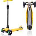 3 Wheel Scooter for Kids Ages 6-12,Kids Scooter with Light Up Wheels, Sturdy Deck Design, and 4 Height Adjustable Suitable for Kid Ages 3-12