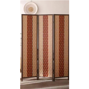 Room Divider 3 Panel Wood Mesh Woven Design Freestanding Room Screen Divider Wooden Screen Folding Portable Partition Screen for Room Separation Practical(F)