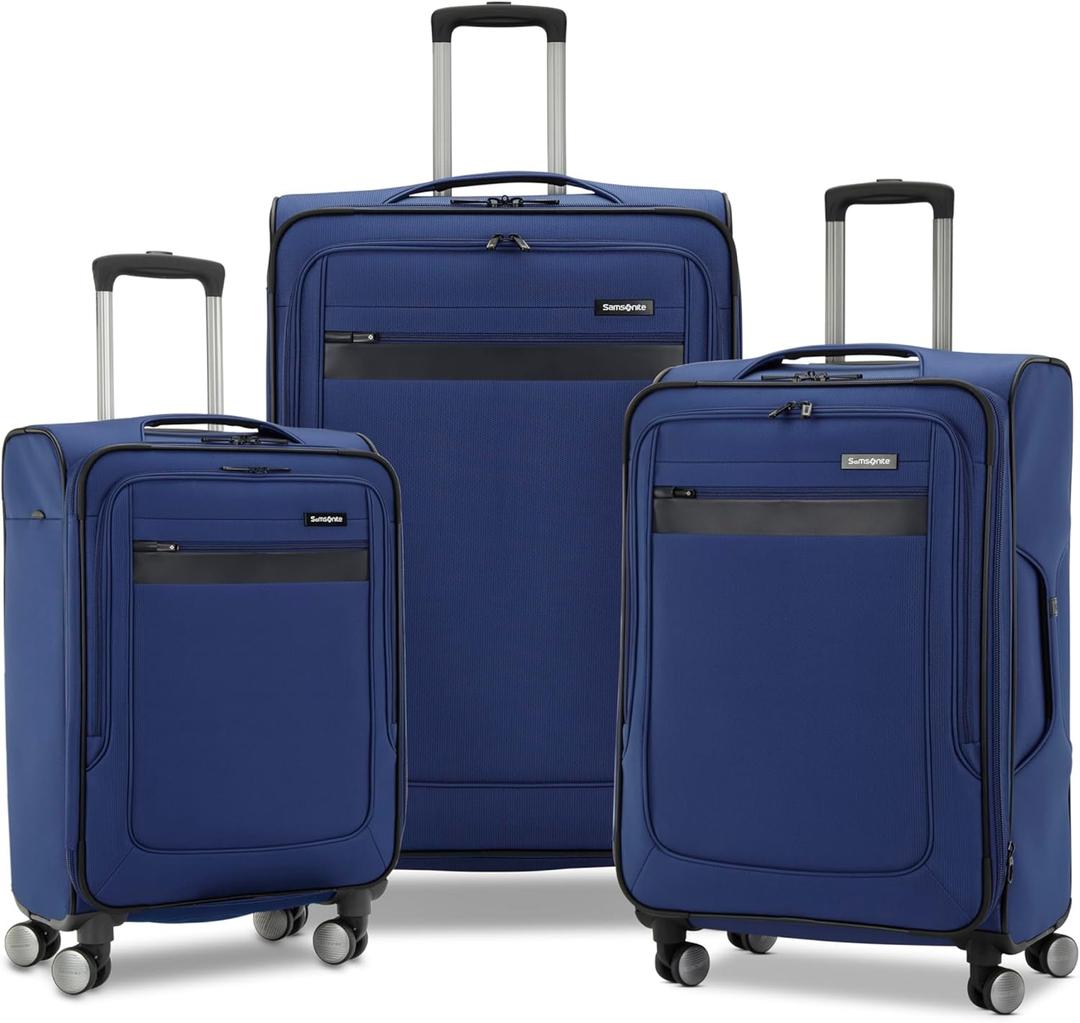 Samsonite Ascella 3.0 Softside Expandable Luggage with Spinner Wheels, 3-Piece Set (20/24/28), Sapphire Blue