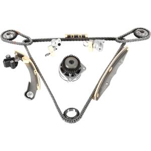 Engine Timing Chain Kit Water Pump 4.0L Fit for Frontier 2005-2013 for Xterra 2005-2012 for NV1500 NV2500 NV3500 2012 w/Sprocket, Guide Rail, Tensioner Replace 13028-ZK01C TK3042 AW9426