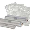 Nesco VS-07V Vacuum Sealer Bag Variety Pack, Bag/Roll Combo, Clear 4 Pack