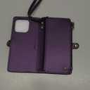 Defencase Compatible with iPhone 16 Pro Case Wallet with RFID Blocking Card Holder for Women Men, Soft PU Leather Magnetic Snap Flip Zipper Strap Wallet Phone Case Fit for iPhone 16 Pro 6.3", Purple | RFID Blocking, Card Holder, for Women Men, Soft PU Leather, Magnetic Snap, Flip